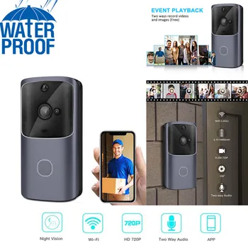 New Wireless WiFi DoorBell Smart Video Phone Visual Intercom Door Bell Secure Camera Monitor 720P HD Cloud APP Remote Record
New Wireless WiFi DoorBell Smart Video Phone Visual Intercom Door Bell Secure Camera Monitor 720P HD Cloud APP Remote Record