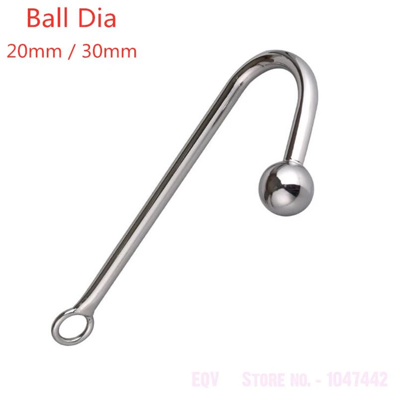 2 Size Stainless Steel Anal Hook With Beads Penis Rings Hole Metal Butt