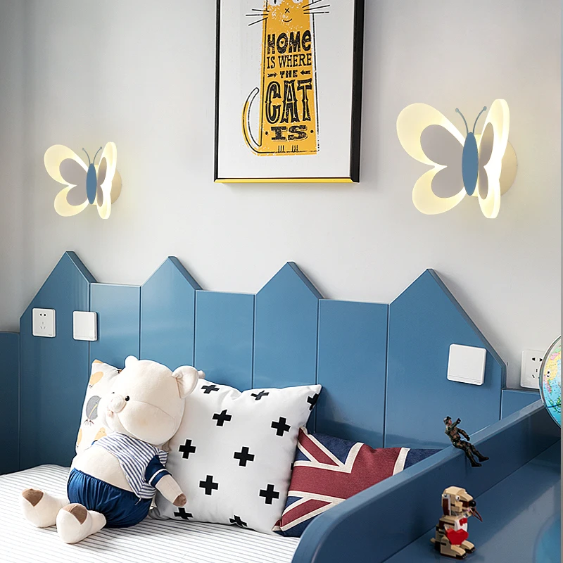 Лампа в виде бабочки для комнаты девочек необычная мультяшная энергосберегающая