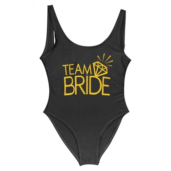 Team BRIDE & BRIDE Golden Letter Print Diamond One Piece Swimsuit Women Swimwear Wedding Bachelor par Swimming Suit Badpak
Team BRIDE & BRIDE Golden Letter Print Diamond One Piece Swimsuit Women Swimwear Wedding Bachelor par Swimming Suit Badpak