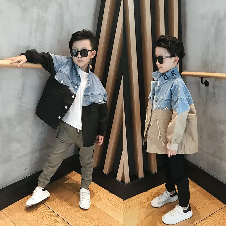 Denim Windbreaker Children's Clothing 2020 Spring and Autumn New Casual Children's Boys' Fashion Stitching Long Coat
Denim Windbreaker Children's Clothing 2020 Spring and Autumn New Casual Children's Boys' Fashion Stitching Long Coat