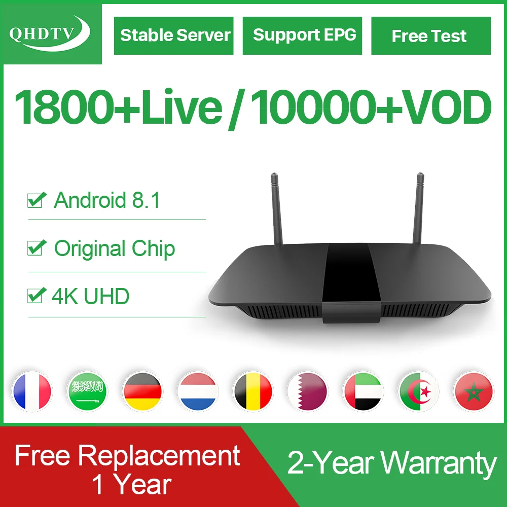 Leadcool Q1504 Android 8.1 TV Box Arabic France IPTV Spain Netherlands IPTV Subscription Code 1 Year H.265 4K WIFI Smart IP TV
Leadcool Q1504 Android 8.1 TV Box Arabic France IPTV Spain Netherlands IPTV Subscription Code 1 Year H.265 4K WIFI Smart IP TV