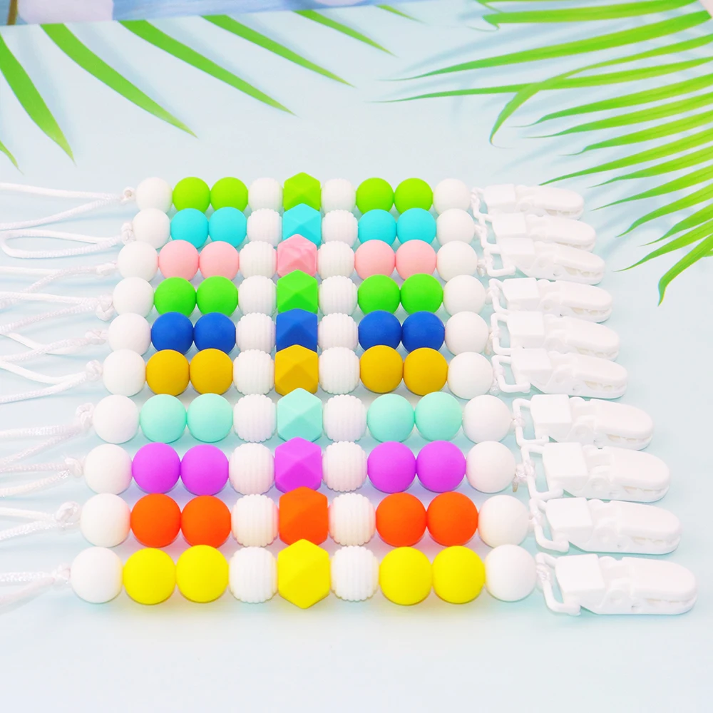 White Pacifier Clip Chain For Baby Silicone Teether Teething Chain Match More Colorful Teether Pendants For Mommy Handmaking
White Pacifier Clip Chain For Baby Silicone Teether Teething Chain Match More Colorful Teether Pendants For Mommy Handmaking