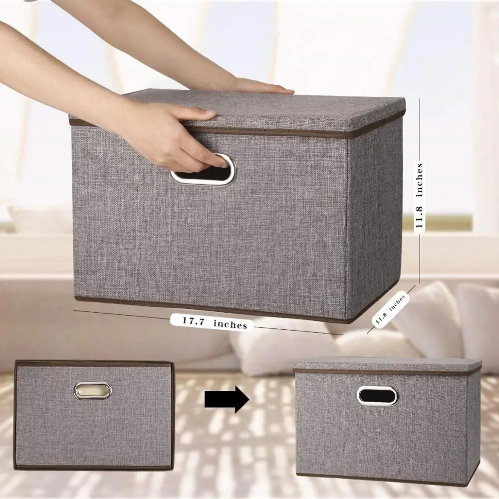 Large cotton Linen Fabric Foldable Storage box Container with Lid and Handles for toy organizers Storage bin cubes Organizer
Large cotton Linen Fabric Foldable Storage box Container with Lid and Handles for toy organizers Storage bin cubes Organizer
