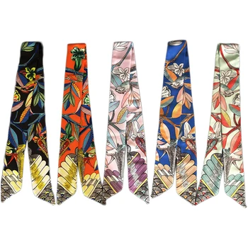 Fashion Flowers Birds Print Bag Strap Scarf Womens Silk Scarf Head Scarf Headwear Long Scarves Bag Accessories Ribbon HZ04
Fashion Flowers Birds Print Bag Strap Scarf Womens Silk Scarf Head Scarf Headwear Long Scarves Bag Accessories Ribbon HZ04