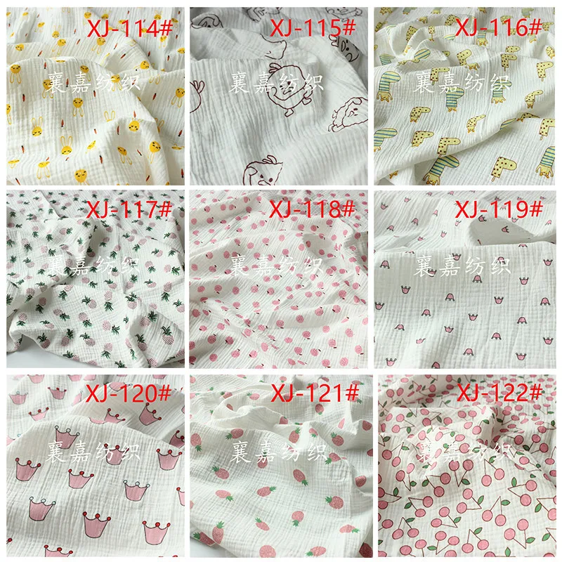 2m/lot Double Gauze Fabric Cotton Print Baby Infants Clothes Animal Fruit Flower Bedding Mask Material Sewing Accessories
2m/lot Double Gauze Fabric Cotton Print Baby Infants Clothes Animal Fruit Flower Bedding Mask Material Sewing Accessories