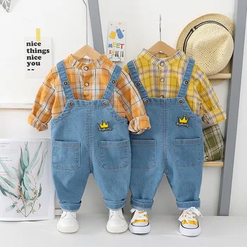 2-5 years old clothing plaid shirt long-sleeve plaid children's clothing boys and girls baby denim spring and autumn new suit
2-5 years old clothing plaid shirt long-sleeve plaid children's clothing boys and girls baby denim spring and autumn new suit
