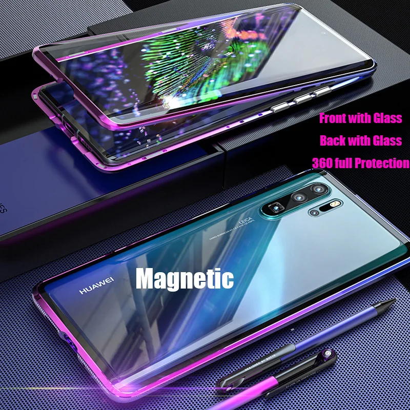 Gradient Metal Magnetic Case For Huawei P30 Pro Mate 20 Pro 360 Full Body Protective Magnets Bumper Double-sided Glass Cover
Gradient Metal Magnetic Case For Huawei P30 Pro Mate 20 Pro 360 Full Body Protective Magnets Bumper Double-sided Glass Cover