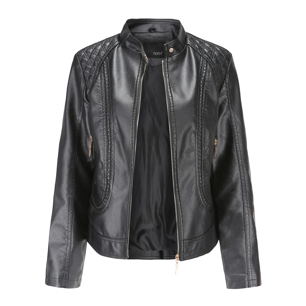 

KLV jacket куртка женская пальто Winter Warm Women Short Coat Leather Jacket Parka Zipper Tops Overcoat Outwear free shipping D4