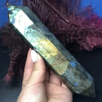 New product!!Natural labradorite obelisk quartz crystal wand point healing stones for gifts
New product!!Natural labradorite obelisk quartz crystal wand point healing stones for gifts