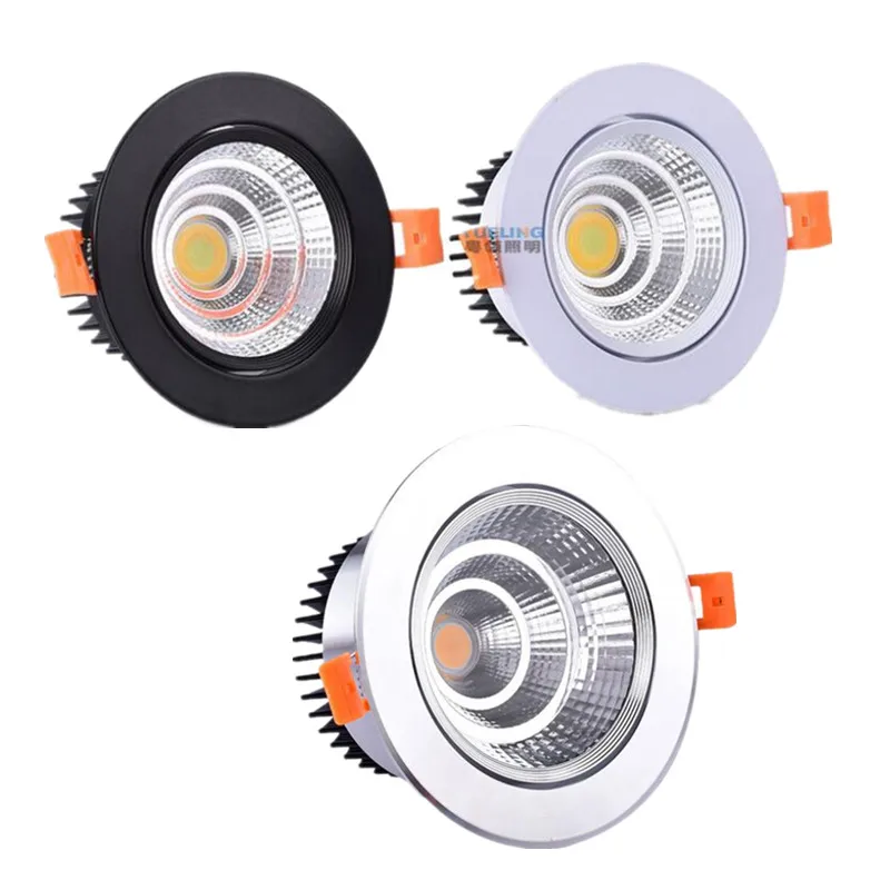 

10pcs Dimmable LED COB Spotlight Ceiling Lamp AC85-265V 3W 5W 7W 9W 12W 15W Aluminum Recessed Downlights Round Panel Light