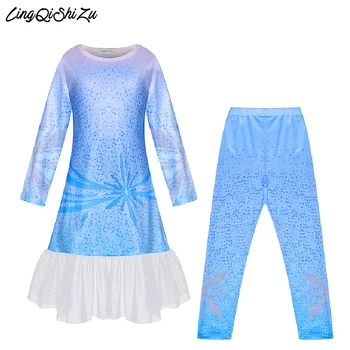 Girls clothing set Elsa Dress O-neck Sky Blue Clothes For Kids Girl Princess Elza Costume Girls Sleepwear Cute Pajamas 8177 
Girls clothing set Elsa Dress O-neck Sky Blue Clothes For Kids Girl Princess Elza Costume Girls Sleepwear Cute Pajamas 8177