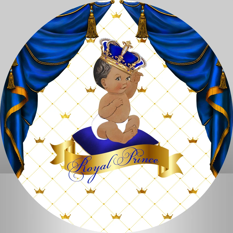 Royal Blue Curtain Baby Shower Round Backdrops Little Prince Kids 1st Birthday Party Circle Photography Backgrounds
Royal Blue Curtain Baby Shower Round Backdrops Little Prince Kids 1st Birthday Party Circle Photography Backgrounds