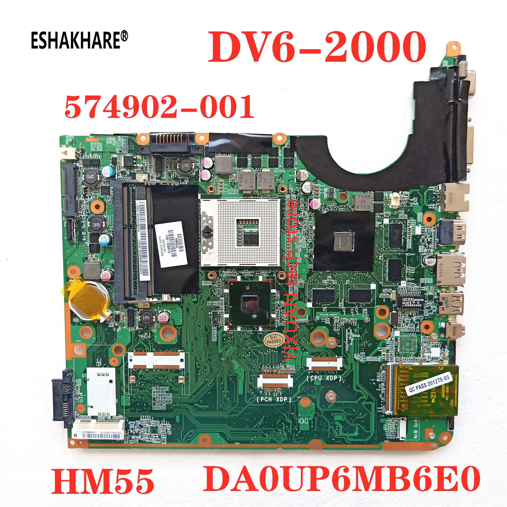 Материнская плата для ноутбука hp Pavilion DV6 DV6T 580977-001 574902-001 DA0UP6MB6E0 HM55 GT230M 100%