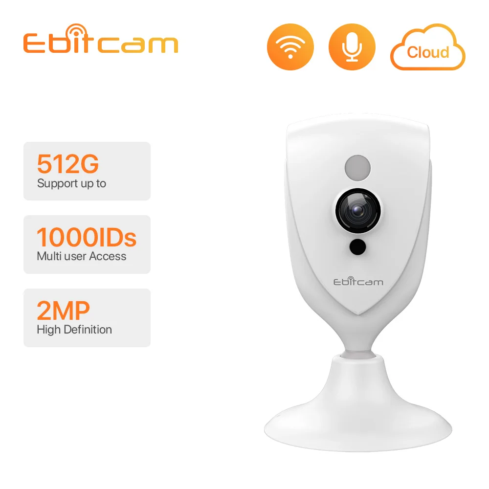 Облачная мини камера Ebitcam Wi Fi IP безопасности двухстороннее аудио s 1080p внутренняя