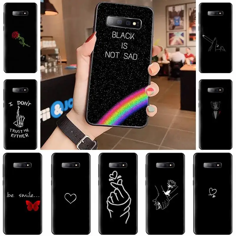 Черный-это не грустно чехол для телефона samsung galaxy s21 s20 fe s10 s9 s8 s30 Примечание 20 10 ultra