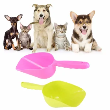 

2017 Cute Pet Dog Cat Food Feeder Bowl Shovel Scoop Tool Pet Supplies Mutli-function Environmental Small Plastic Spoon