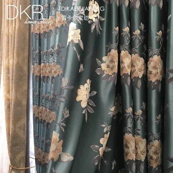 Chinese Style Curtain Ink Green Peony High Warp Density Silk American Jacquard Study Cushion Curtains for Bedroom Living Room
Chinese Style Curtain Ink Green Peony High Warp Density Silk American Jacquard Study Cushion Curtains for Bedroom Living Room