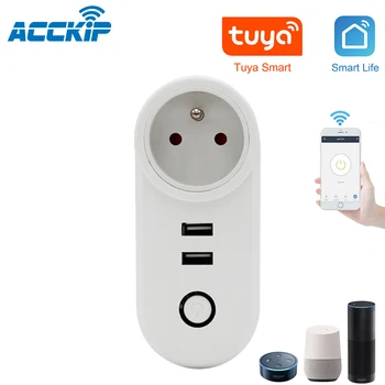 ACCKIP France Standard Plug WiFi Smart Outlet USB Charger Tuya APP Control Google Home Travel Adapter 10A Wifi Socket Plug
ACCKIP France Standard Plug WiFi Smart Outlet USB Charger Tuya APP Control Google Home Travel Adapter 10A Wifi Socket Plug