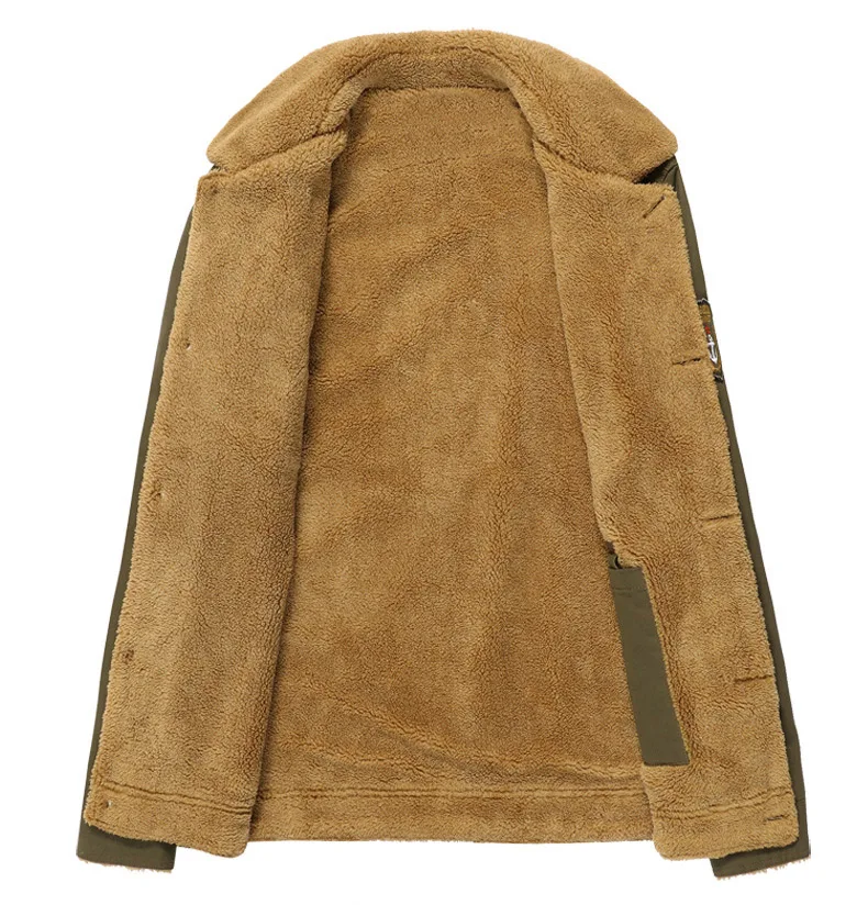 New Year Men's Fleece Jacket Air Force Bomber Jacket Cotton Fabric Warm Male Fur Collar Army Green Tactical Hiking Camping New Year Men's Fleece Jacket Air Force Bomber Jacket Cotton Fabric Warm Male Fur Collar Army Green Tactical Hiking Camping