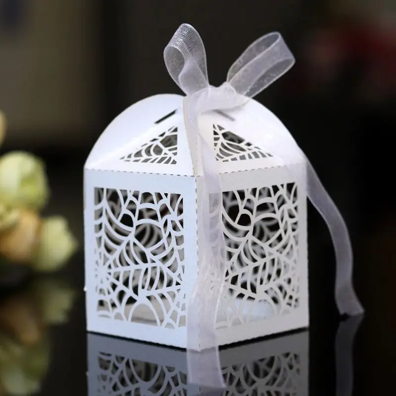 hollow favors gifts candy box with ribbon baby shower wedding