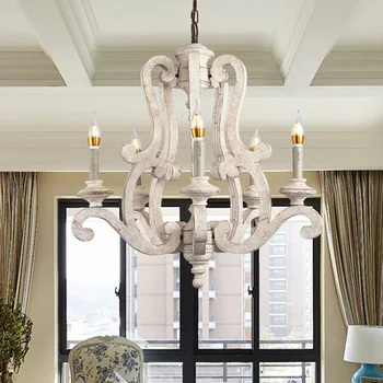 Lighting Retro Chandeliers Wooden Chandelier Light Children's room Bedroom Princess room Chandelier Home Lighting 5 Head 
Lighting Retro Chandeliers Wooden Chandelier Light Children's room Bedroom Princess room Chandelier Home Lighting 5 Head