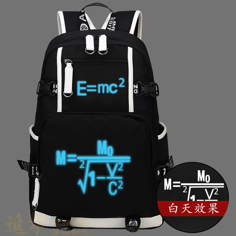 Einstein Relativistic formula Luminous Backpack Bag Glow In Dark Travel Bags Cosplay Men Women Student School Laptop Backpack
Einstein Relativistic formula Luminous Backpack Bag Glow In Dark Travel Bags Cosplay Men Women Student School Laptop Backpack