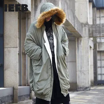 IEFB /men's wear Korean style fur collar long coat male military green winter coat oversize warm zipper large size coat 9Y3598
IEFB /men's wear Korean style fur collar long coat male military green winter coat oversize warm zipper large size coat 9Y3598