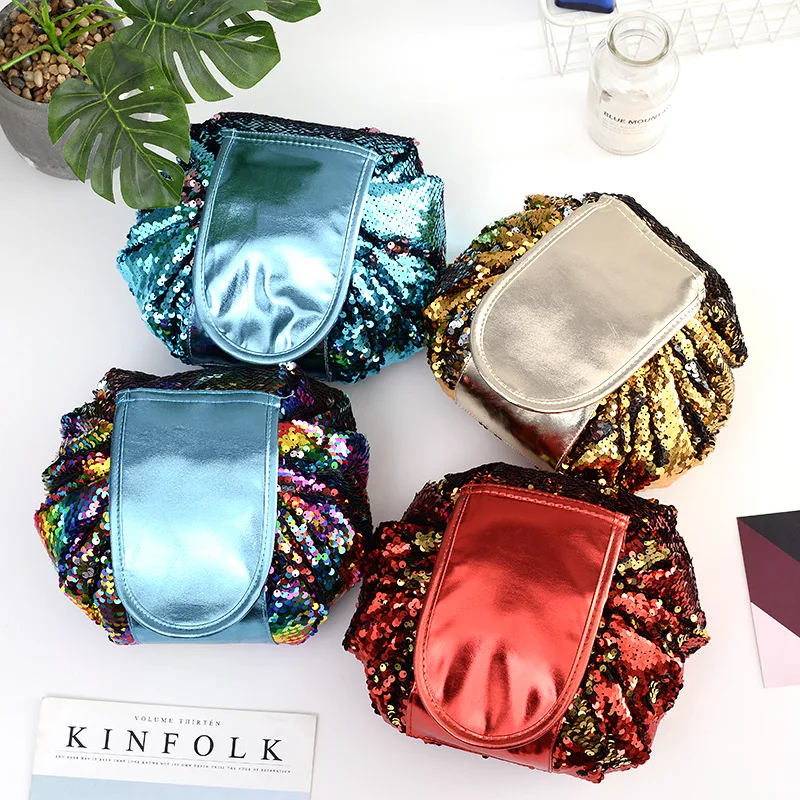 Women Drawstring Travel Cosmetic Bag Sequin Makeup Bag Organizer Make Cosmetic Bag Case Storage Pouch Toiletry Beauty Kit Box
Women Drawstring Travel Cosmetic Bag Sequin Makeup Bag Organizer Make Cosmetic Bag Case Storage Pouch Toiletry Beauty Kit Box