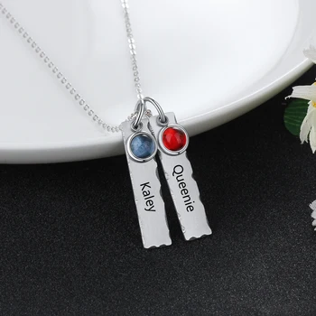 Personalized Square Bar Pendant Necklace with 2 Birthstones Engraved Custom Name Stainless Steel Necklace Women Jewelry
Personalized Square Bar Pendant Necklace with 2 Birthstones Engraved Custom Name Stainless Steel Necklace Women Jewelry