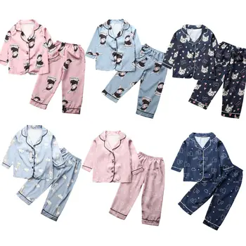 2PCS Baby Boy Girl Satin Silk Pajamas Set Long Sleeve Animal print T Shirt+Pants Sleepwear Nightgown 
2PCS Baby Boy Girl Satin Silk Pajamas Set Long Sleeve Animal print T Shirt+Pants Sleepwear Nightgown