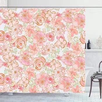 Shower Curtain Set with Hooks 72x72 Inches Stylish Shabby Painted Chic Pastel Orange Repeating Flower Texture Pattern Colorful
Shower Curtain Set with Hooks 72x72 Inches Stylish Shabby Painted Chic Pastel Orange Repeating Flower Texture Pattern Colorful