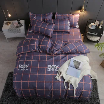 Cartoon Bedding Set 4PCS Double Bed Linens Cover Quilt Pillowcase Navy Pink Grey Pattern Classic Grid for Home Teens
Cartoon Bedding Set 4PCS Double Bed Linens Cover Quilt Pillowcase Navy Pink Grey Pattern Classic Grid for Home Teens