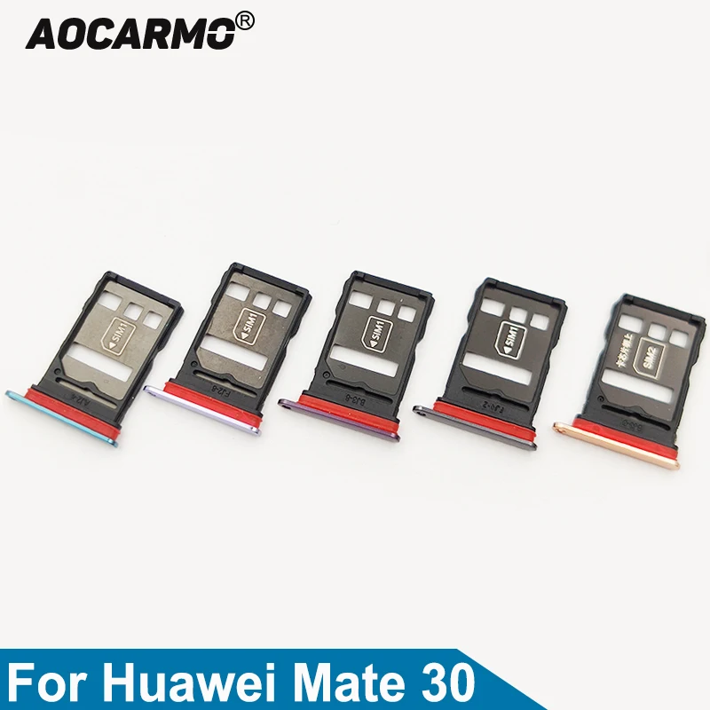 

Aocarmo SIM Tray For Huawei Mate 30 MicroSD Holder Nano Sim Card Slot Replacement Part