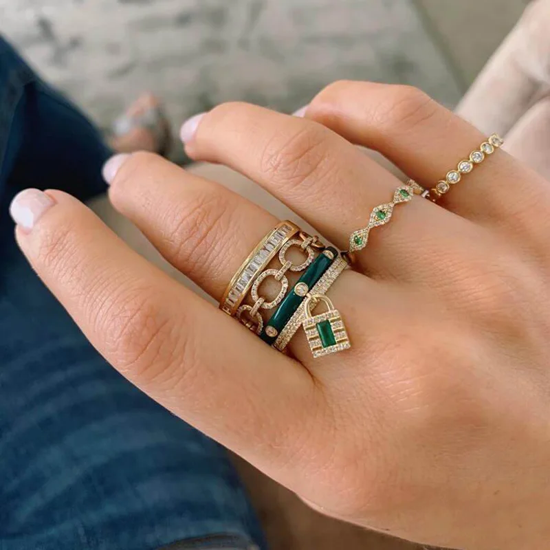 micro pave cz lock green red white color Gold filled wedding party ring sparking bling cz dainty fashion finger ring jewelry
micro pave cz lock green red white color Gold filled wedding party ring sparking bling cz dainty fashion finger ring jewelry