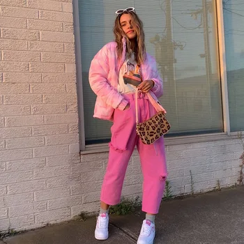 Pink Ripped Jeans Holes Straight Pants For Women 2020 New Fall Fashion Denim Pants High Waist Slim Trousers P9037
Pink Ripped Jeans Holes Straight Pants For Women 2020 New Fall Fashion Denim Pants High Waist Slim Trousers P9037