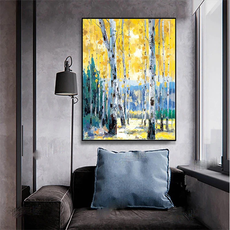 R&GART 100% Handpainted Abstract Birch Oil Paint On Canvas Art Oil Painting Gift Home Decor Living Room Wall Adornment Picture
R&GART 100% Handpainted Abstract Birch Oil Paint On Canvas Art Oil Painting Gift Home Decor Living Room Wall Adornment Picture