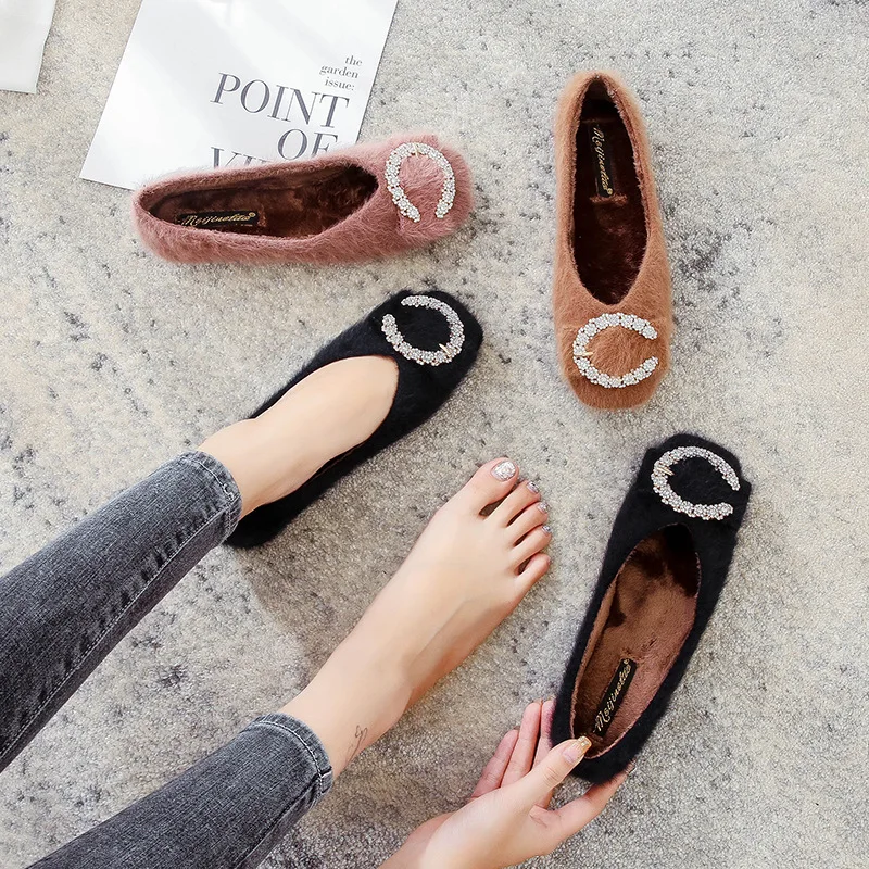 Single Shoes Women's 2019 Autumn And Winter New Style Fluffy Shoes Women's Outer Wear Anti-slip Mink Fur Moccosins plus Velvet L
Single Shoes Women's 2019 Autumn And Winter New Style Fluffy Shoes Women's Outer Wear Anti-slip Mink Fur Moccosins plus Velvet L