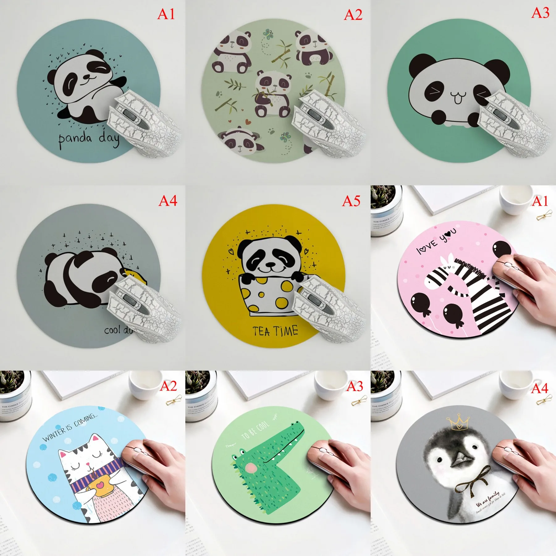 Gaming Mouse Pads Cat Dog Horse Panda Design Computer Mouse Padding Mat Ultra Soft Natural Rubber Annimal Series Mice Pad Round
Gaming Mouse Pads Cat Dog Horse Panda Design Computer Mouse Padding Mat Ultra Soft Natural Rubber Annimal Series Mice Pad Round