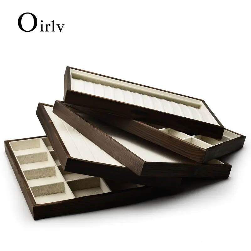 Oirlv Solid Wood Jewelry Display Tray with Linen Dark Coffee Ring Necklace Pendant Bangle Earring Display Tray Organizer Showcae
Oirlv Solid Wood Jewelry Display Tray with Linen Dark Coffee Ring Necklace Pendant Bangle Earring Display Tray Organizer Showcae