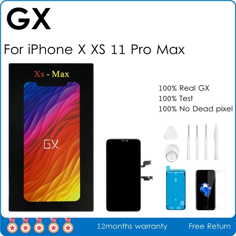ЖК-дисплей GX OLED для iPhone X XS Max 11 Pro с дигитайзером сенсорный экран без битых