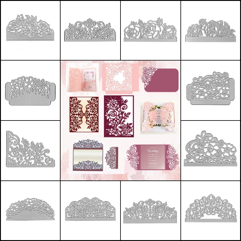 14 Style Flower Lace Border Metal Steel Cutting Dies Stencils for Making Scrapbooking DIY Album Paper Embossing Cards
14 Style Flower Lace Border Metal Steel Cutting Dies Stencils for Making Scrapbooking DIY Album Paper Embossing Cards