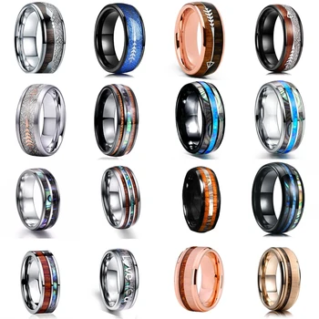 16 Style 8mm Fashion Luxury Tungsten Carbide Stainless Steel Ring Wood Inlay Arrow and Shell Inlay Ring Wedding Men Jewelry Gift
16 Style 8mm Fashion Luxury Tungsten Carbide Stainless Steel Ring Wood Inlay Arrow and Shell Inlay Ring Wedding Men Jewelry Gift