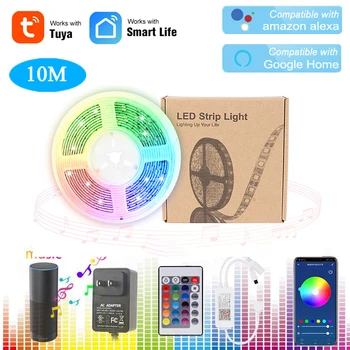 Tuya Smart Home 5050 RGB 300 LED 10M Light Strip Colorful Flexible RGB Strip Lights Works with Alexa Echo Google APP Control
Tuya Smart Home 5050 RGB 300 LED 10M Light Strip Colorful Flexible RGB Strip Lights Works with Alexa Echo Google APP Control