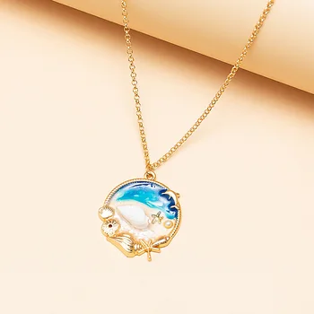 2020 Summer Ocean Fantasy Starfish Sea Shell Necklace Bohemia European Girls Drop Oil Pendant Necklaces Jewelry For Womens
2020 Summer Ocean Fantasy Starfish Sea Shell Necklace Bohemia European Girls Drop Oil Pendant Necklaces Jewelry For Womens