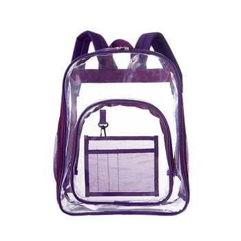 Transparent PVC Backpack Simple See Through School Backpack Outdoor Bookbag Travel Makeup Pouch Organizer (Purple)
Transparent PVC Backpack Simple See Through School Backpack Outdoor Bookbag Travel Makeup Pouch Organizer (Purple)