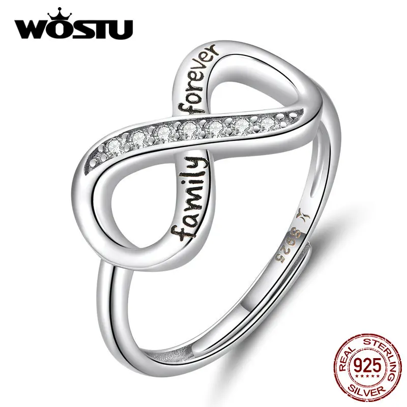 WOSTU S925 Infinite Love Rings For Women 100% Real 925 Sterling Silver CZ Ring Mean Happiness & Beauty Jewelry Gift CQR579 
WOSTU S925 Infinite Love Rings For Women 100% Real 925 Sterling Silver CZ Ring Mean Happiness & Beauty Jewelry Gift CQR579