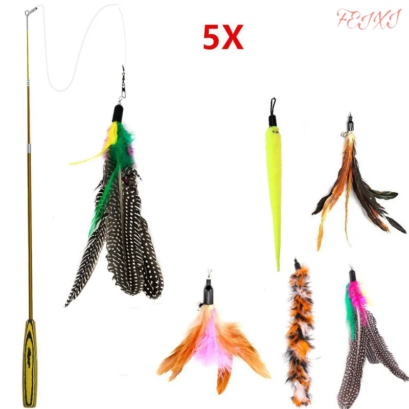 Interactive Elastic Pet Cat Playing Sticks Feather Toy with 5 Replace Head Fishing Rod Shaped Cat Tracing Bell Toys Supplies
Interactive Elastic Pet Cat Playing Sticks Feather Toy with 5 Replace Head Fishing Rod Shaped Cat Tracing Bell Toys Supplies