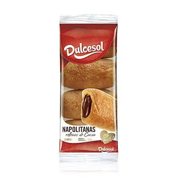 DULCESOL napolitanas rellenas de cacao bolsa 320 gr 
DULCESOL napolitanas rellenas de cacao bolsa 320 gr