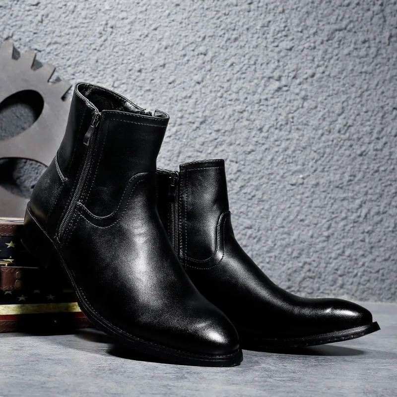 2019 Spring And Autumn MEN'S BOOTS British-Style Hight-top Leather Boot Plus-sized 45 Pointed Short Boots 46 Martin Boots Men Sh
2019 Spring And Autumn MEN'S BOOTS British-Style Hight-top Leather Boot Plus-sized 45 Pointed Short Boots 46 Martin Boots Men Sh
